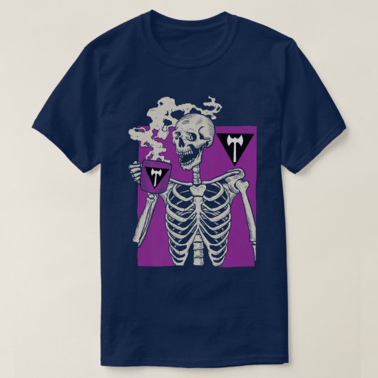 Skeleton Drink Koffie LGBTQ Retro Lesbische Pride T-shirt (Design voorkant)
