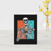 Skeleton Drink Koffie Lover Funny Halloween Sku Kaart (Gele Bloem)