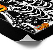 Skeleton Drink Koffie Lover Funny Halloween Sku Poster (Hoek)