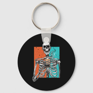 Skeleton Drink Koffie Lover Funny Halloween Sku Sleutelhanger