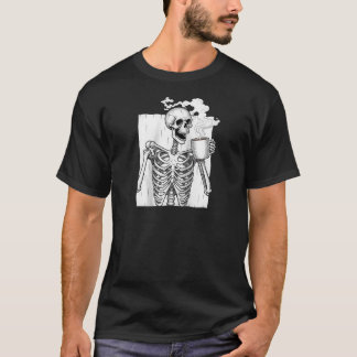 Skeleton Drink Koffie Lover Funny Halloween Sku T-shirt