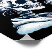 Skeleton Drink Koffie Messy Bun Vrouwen Halloween Poster (Hoek)