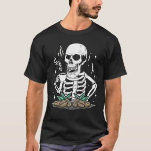 Skeleton Drink koffiebonen T-shirt