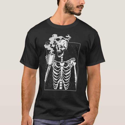 Skeleton Drink koffiekoffie T-shirt (Voorkant)