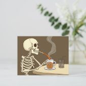 Skeleton Drink koffiekunst Briefkaart (Staand voorkant)