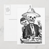 Skeleton Drink Tequila en Roken, Mexico Briefkaart (Voorkant / Achterkant)