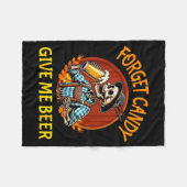 Skeleton Drinking Beer Halloween Forget Candy Give Fleece Deken (Voorkant (Horizontaal))