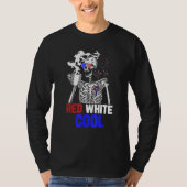 Skeleton Drinking Coffee 4th of July Cool Red And T-shirt (Voorkant)