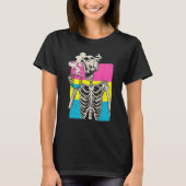 Skeleton Drinking Coffee LGBT Q Pansexual Pride Pa T-shirt (Voorkant)