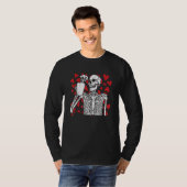 Skeleton Drinking Coffee Valentines Day Cool Bones T-shirt (Voorkant volledig)