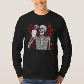 Skeleton Drinking Coffee Valentines Day Cool Bones T-shirt (Voorkant)