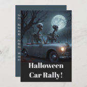 Skeleton Driver & Navigator Halloween Auto Rally Kaart (Voorkant / Achterkant)