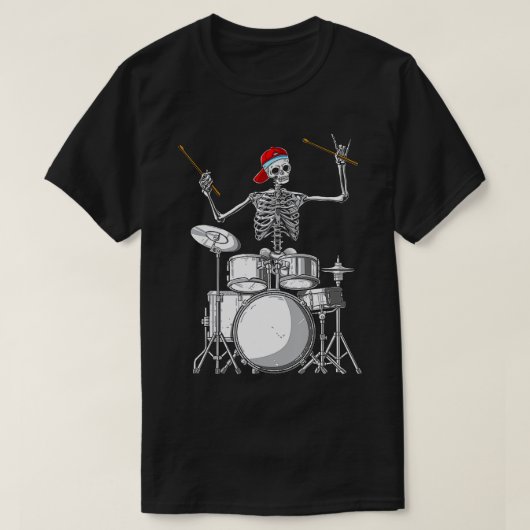 Skeleton Drummer Halloween Costume Spuit Drums G T-shirt (Design voorkant)