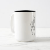 Skeleton Drummer Tweekleurige Koffiemok (Voorkant links)