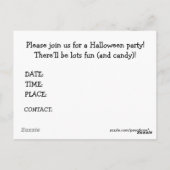 Skeleton Eating Halloween Snoep (en Spider) Party Briefkaart (Achterkant)