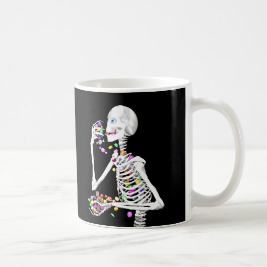 Skeleton Eating Halloween Snoep Koffiemok (Rechts)