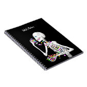 Skeleton Eating Halloween Snoep Notitieboek (Rechterzijde)