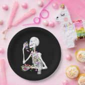 Skeleton Eating Halloween Snoep Papieren Bordje (Feest)