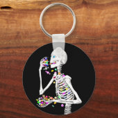 Skeleton Eating Halloween Snoep Sleutelhanger (Voorkant)