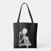 Skeleton Eating Halloween Snoep Tote Bag (Achterkant)