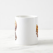 Skeleton Eating Pizza Koffiemok (Center)