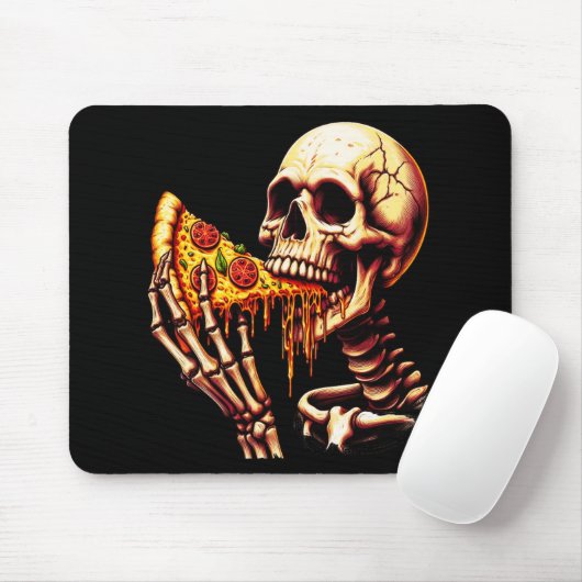 Skeleton Eating Pizza  Muismat (Met muis)