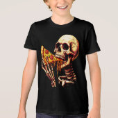 Skeleton Eating Pizza  Tri-Blend Shirt (Voorkant)