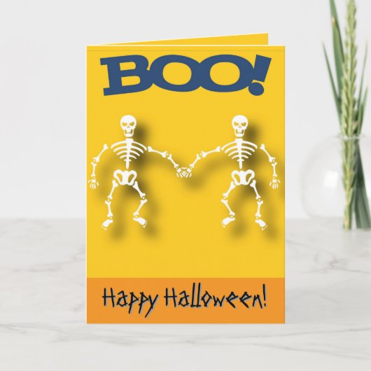 Skeleton editable Halloween Kaart (Voorkant)