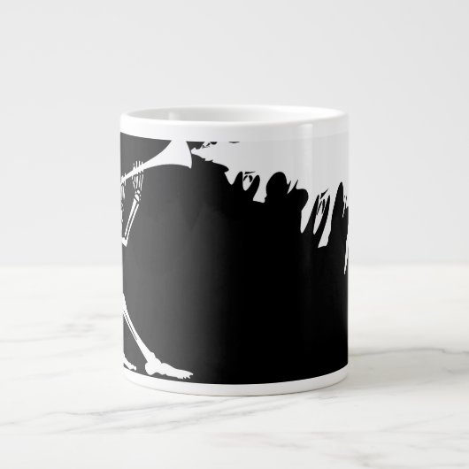 Skeleton Een hoorn die muziek maakt Grote Koffiekop (Voorkant)