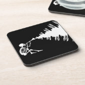 Skeleton Een hoorn die muziek maakt Onderzetter (Linkerzijde)