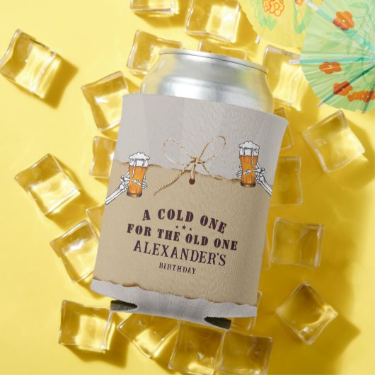Skeleton Een Koude Voor De Oude Een Bierverjaardag Blikjeskoeler (Insitu Zomer)