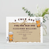 Skeleton Een Koude Voor De Oude Een Bierverjaardag Kaart (Staand voorkant)