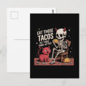 Skeleton Eet die taco's Huisdier die Schattigee Ka Briefkaart (Voorkant / Achterkant)