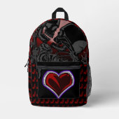 Skeleton emo liefhebbers met hart bedrukte rugzak (Voorkant)
