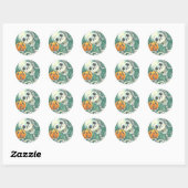 SKELETON EN JACK O LANTERN STICKERS, SHEET Round Ronde Sticker (Vel)
