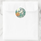 SKELETON EN JACK O LANTERN STICKERS, SHEET Round Ronde Sticker (Tas)