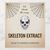 Skeleton Extract Halloween Wijnlabel Wijn Etiket (Enkel label)