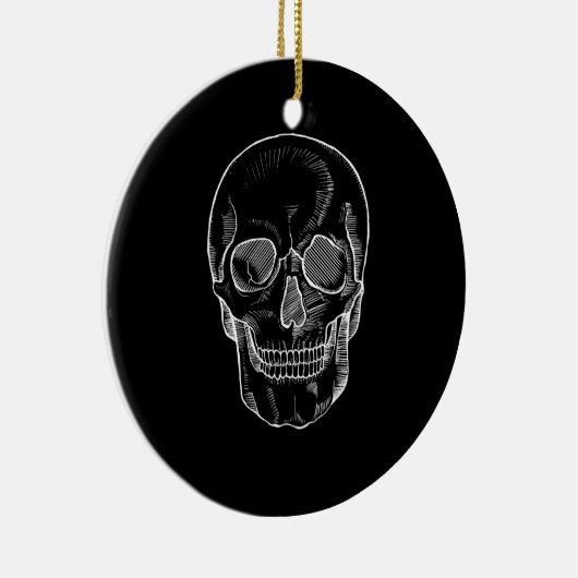 Skeleton Face op een Keramisch Ornament (Rechts)