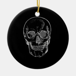 Skeleton Face op een Keramisch Ornament