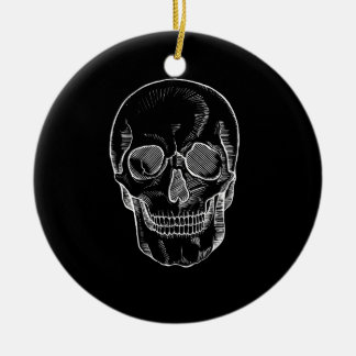 Skeleton Face op een Keramisch Ornament