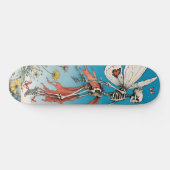 Skeleton Fairy met rode rok en vlinders Persoonlijk Skateboard (Horizontaal)