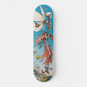 Skeleton Fairy met rode rok en vlinders Persoonlijk Skateboard (Voorkant)