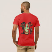 Skeleton Farmer Pumpkin Crew Halloween T-shirt (Achterkant volledig)