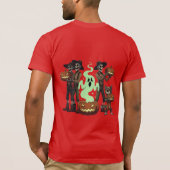 Skeleton Farmer Pumpkin Crew Halloween T-shirt (Achterkant)