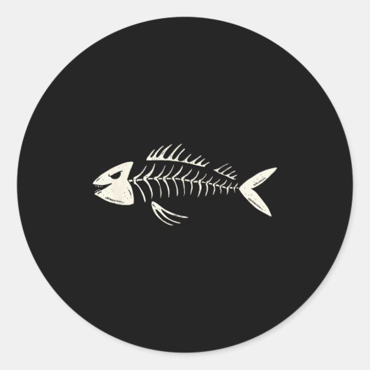 Skeleton Fish Bone Collectors Ronde Sticker (Voorkant)