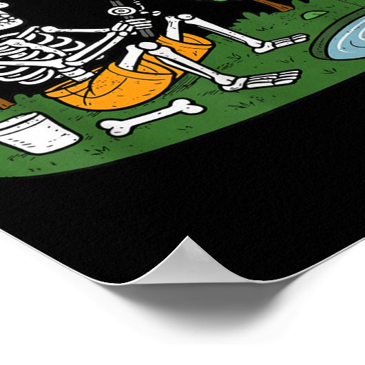 Skeleton Fishing Halloween Soky Fisherman Fish Men Poster (Hoek)