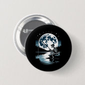 Skeleton Fishing Halloween Spooky Fisherman Under Ronde Button 5,7 Cm (Voorkant /achterkant)