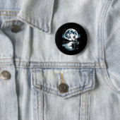 Skeleton Fishing Halloween Spooky Fisherman Under Ronde Button 5,7 Cm (In situ)