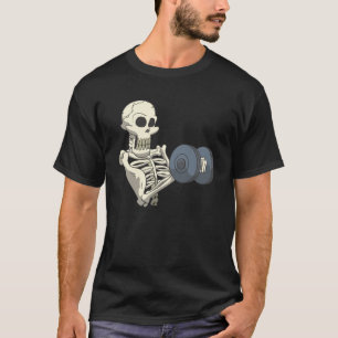 Skeleton Fitness Workout met krullen en halters T-shirt