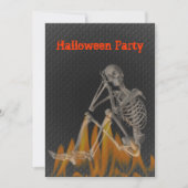 Skeleton Flames Halloween Invitation Kaart (Voorkant)